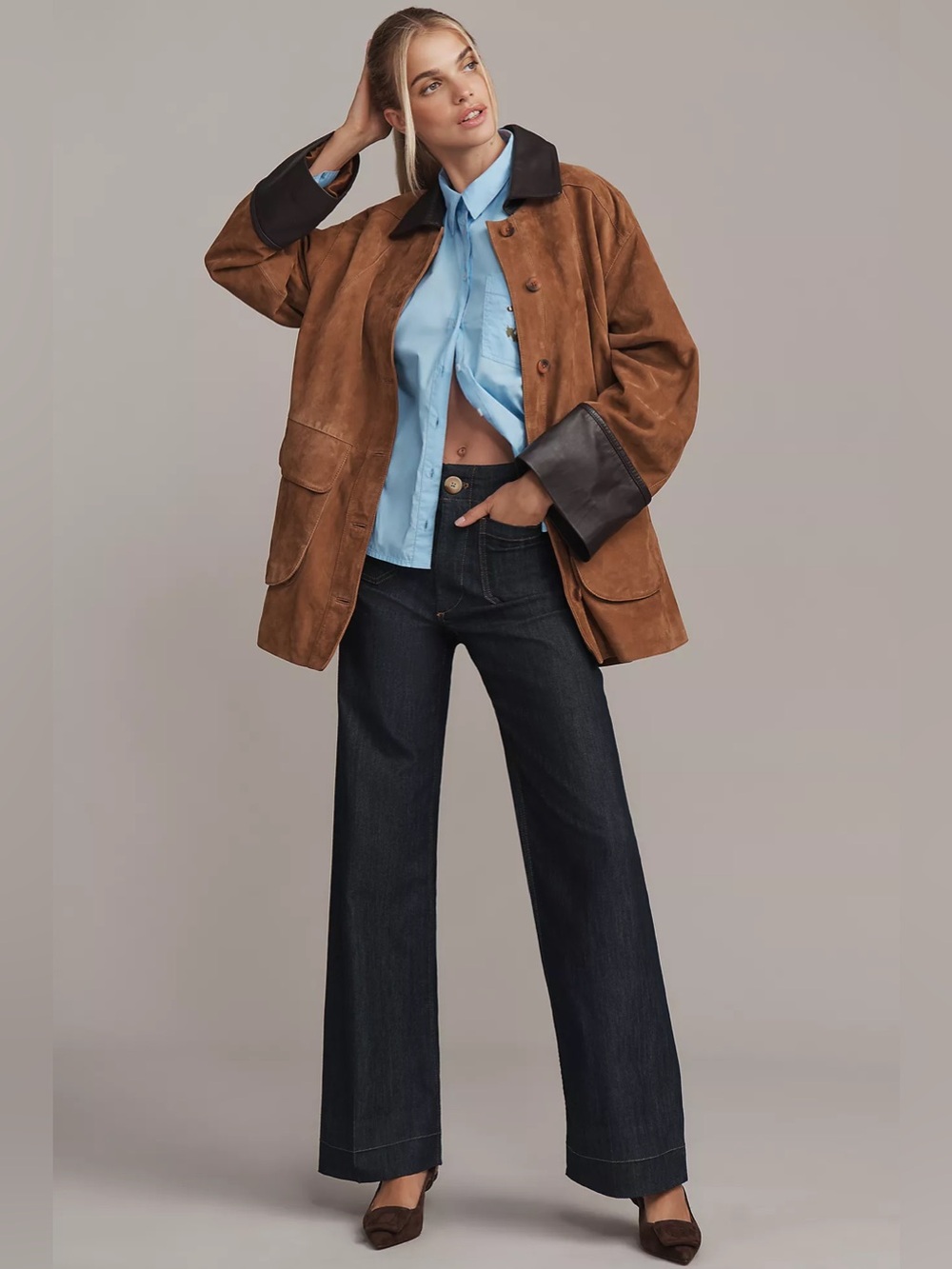Anthropologie Maeve Colette High-Rise Wide-Leg Full-Length Jeans Tall Length